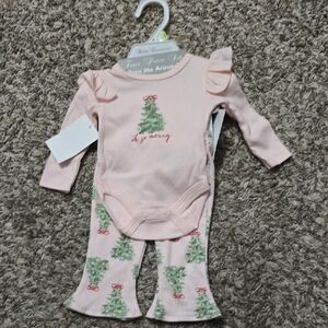 Baby Essentials Pink Christmas Tree Matching Set